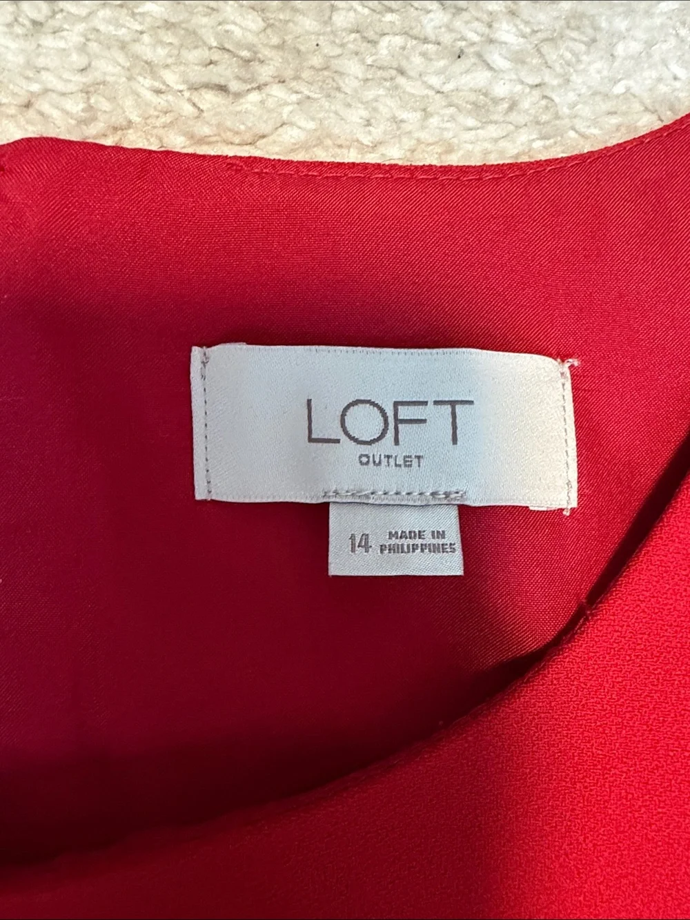 LOFT Outlet short sleeved dress, red, size 14 EUC!
